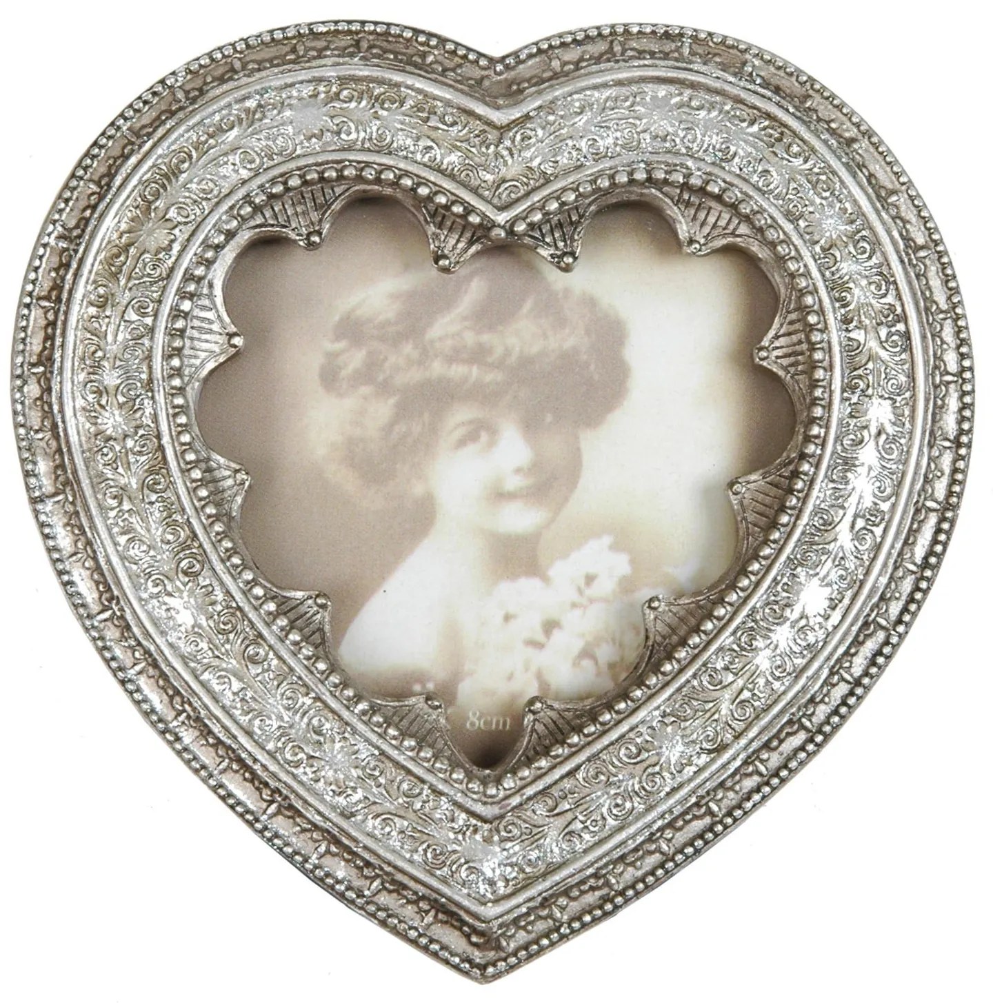 Vintage fotorámček v tvare srdca - 12 * 12 cm / 9 * 9 cm