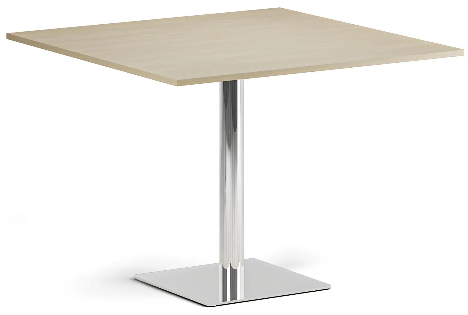Konferenčný stolík ENZO, 100x100 cm, chróm podnož, breza