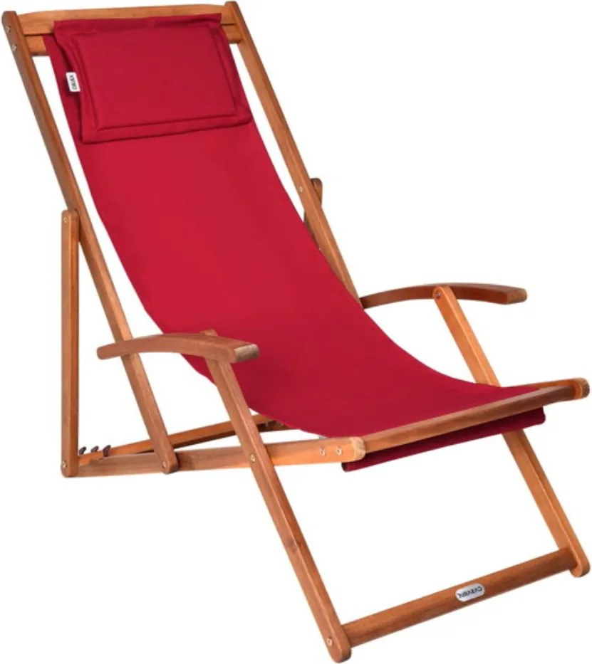 Záhradné lehátko SIENA, 65x87x102cm, červená Casaria