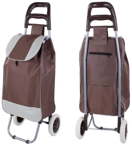 Nákupná taška na kolieskach 94cm hnedá