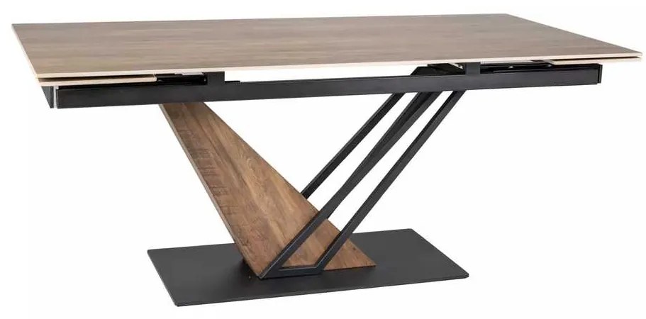 Jedálenský stôl Michel II 160 x 90 cm, dub / čierna