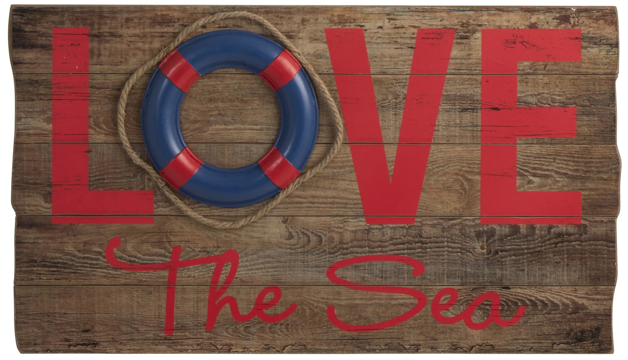 Drevená nástenná 3D ceduľa Love the Sea - 70 * 40 * 5cm