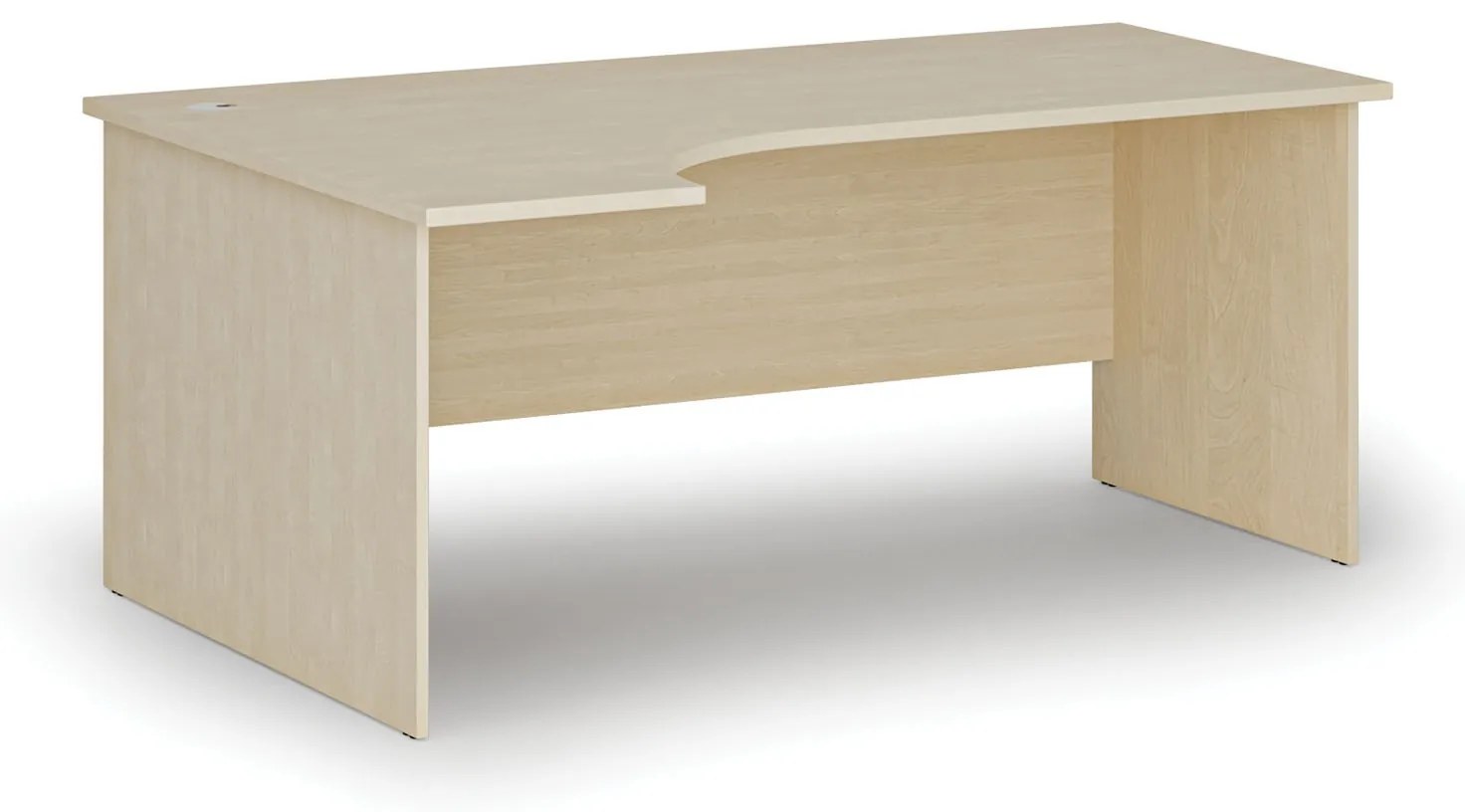 Rohový kancelársky písací stôl PRIMO WOOD, 180x120 cm, ľavý, breza