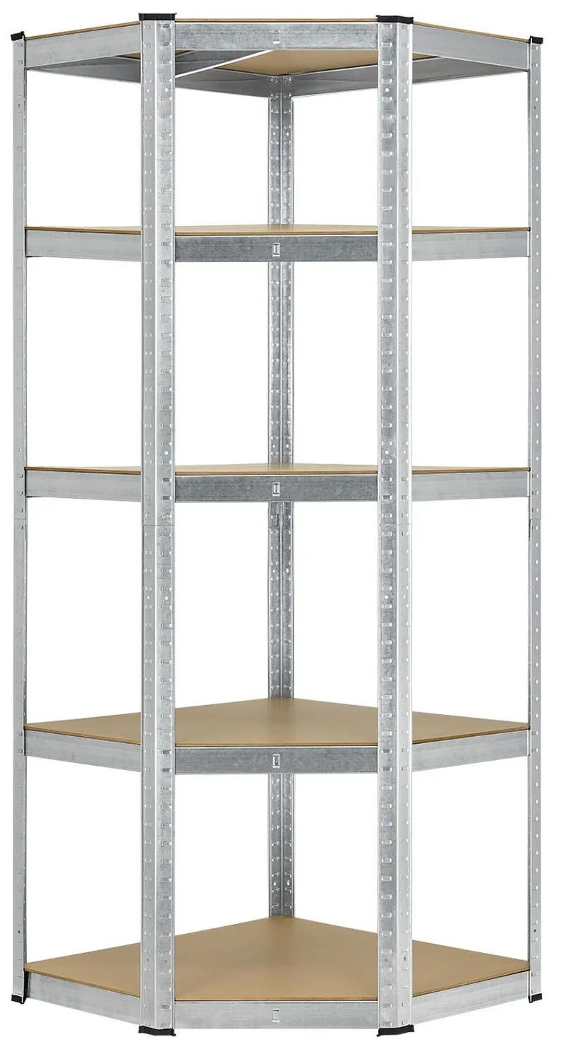 InternetovaZahrada Rohový regál Basic 180x70x40 cm - strieborný
