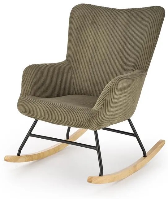 Olivové hojdacie kreslo BELMIRO