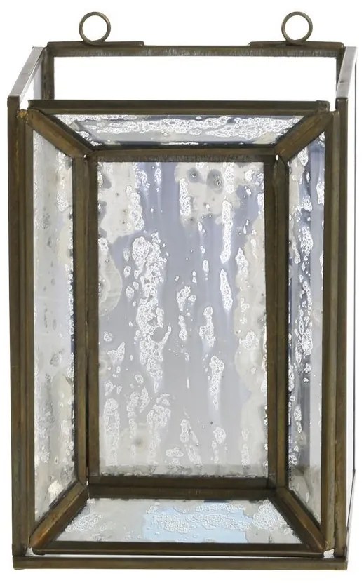 Set 2ks zlatá antik kovová lampáš Janny - 20*20*56/ 16*16*41 cm