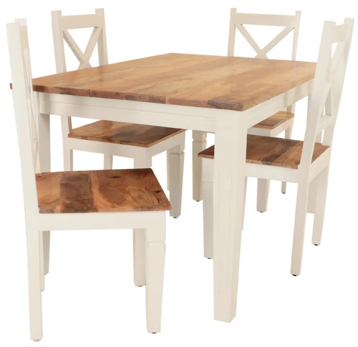 furniture-nabytek.cz - Jedálenský set pre 4 osoby z masívneho mangového dreva