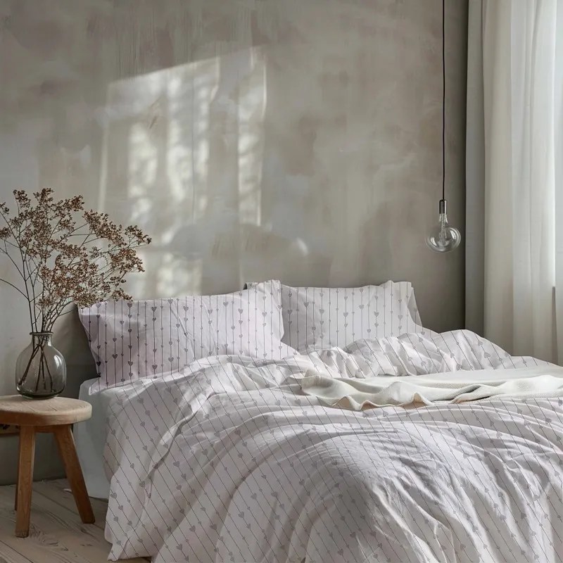 Bavlnené posteľné obliečky srdiečka - 200x220 cm