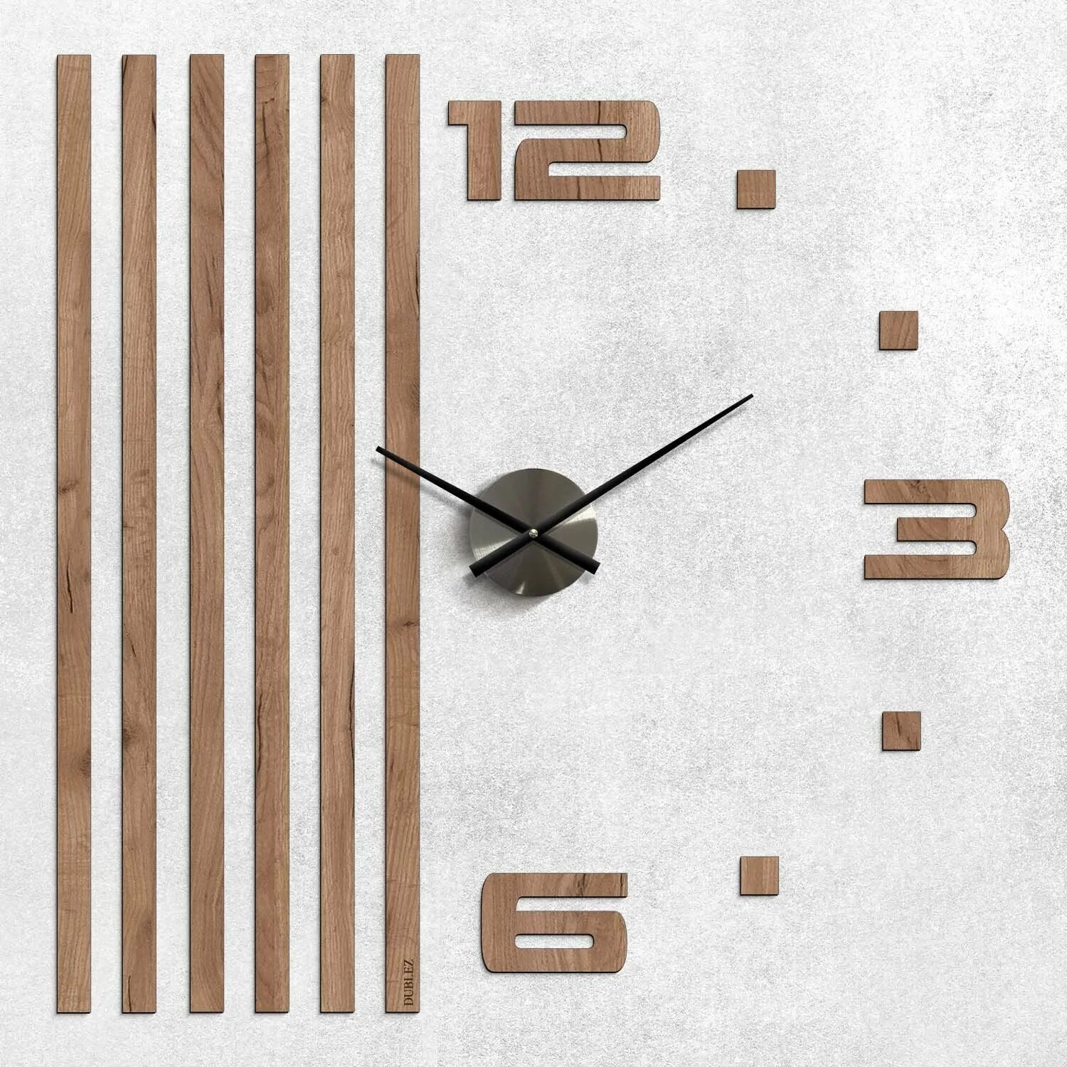 DUBLEZ | Lamelové nástenné hodiny z dreva - ONE