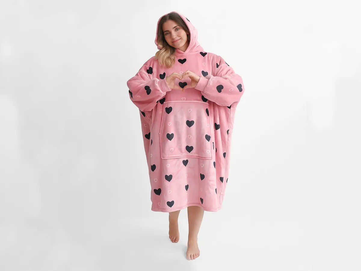 XPOSE® Mikinová deka s barančekom LOVE