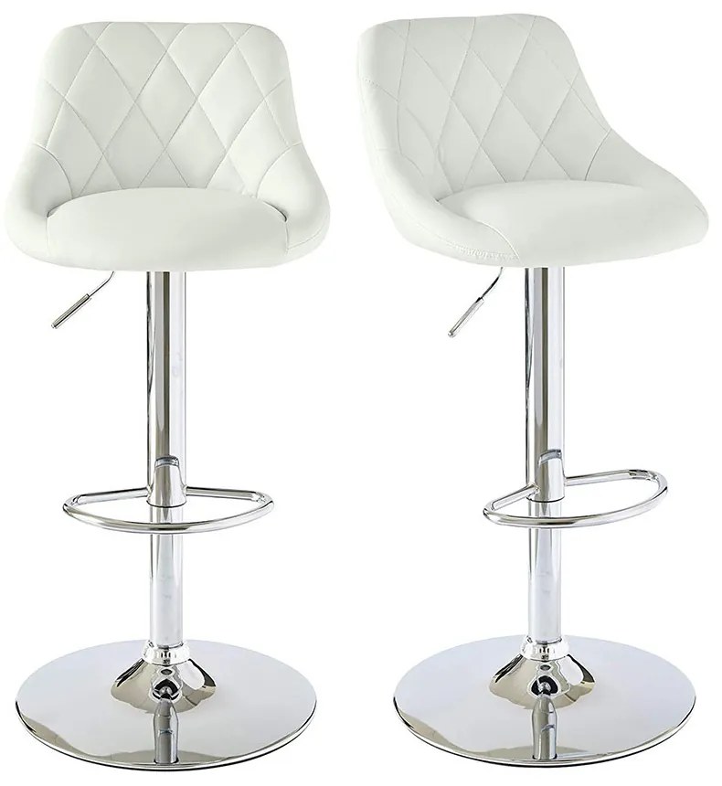 Barové stoličky s operadlom, 2 farby, biele