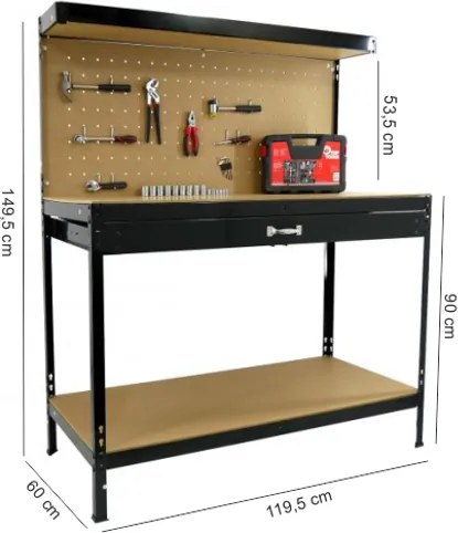 Garden Line PRACOVNÝ STÔL SO ZÁSUVKOU 120 x 60 x 150 CM *3601