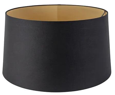 Tienidlo na lampu z bavlny čierne 40/45/25 so zlatým vnútrom