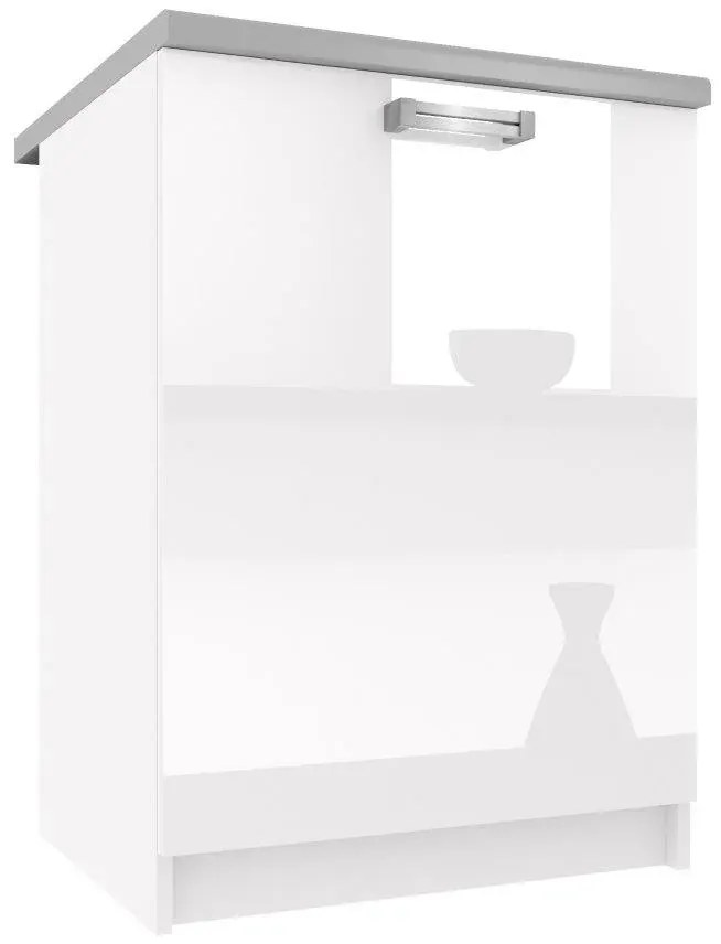Kuchynská skrinka Belini spodná 60 cm biely lesk s pracovnou doskou INF SD60/0/WT/W/0/D