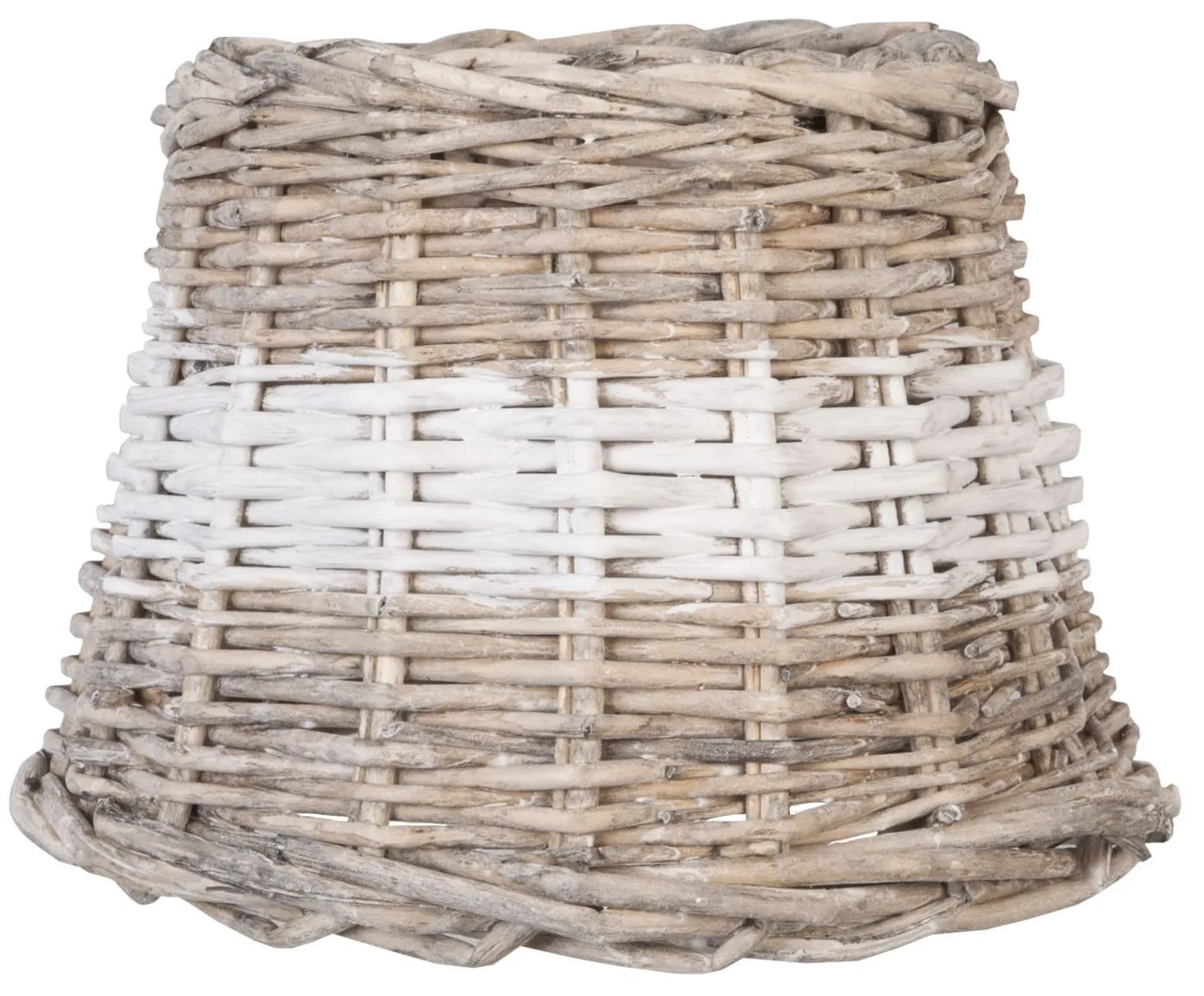Ratanové tienidlo s bielym pruhom - Ø 20 * 15 cm / E27