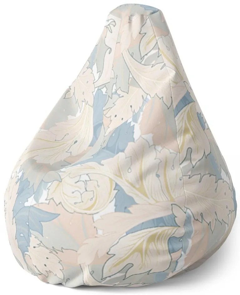 Sedací vak Pear lístie - detský, béžová