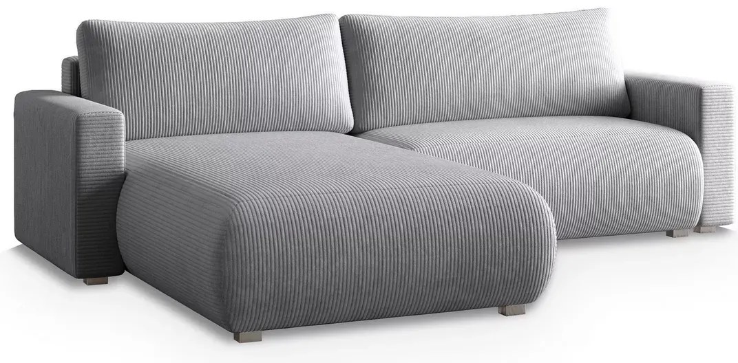 Svetlo sivá rozkladacia rohová pohovka TAFIRA, obojstranná