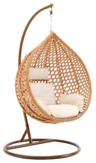 AKCIA Svetlohnedé závesné kreslo TROPIKAL so stojanom II. akosť