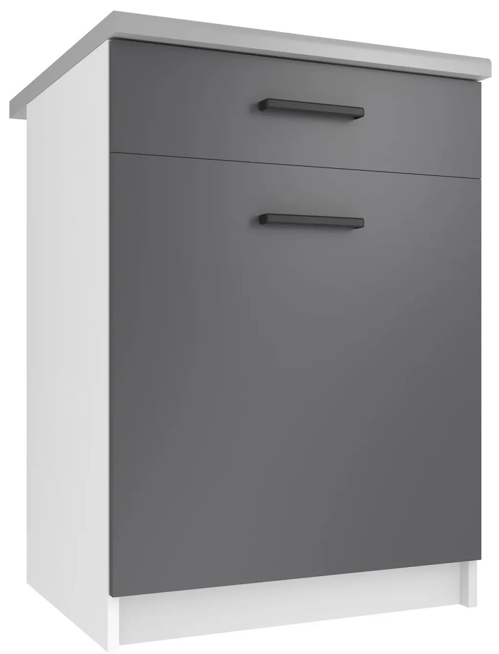 Kuchynská skrinka Belini spodná so zásuvkami 60 cm šedý mat s pracovnou doskou TOR SDSZ1-60/0/WT/SR/0/B1