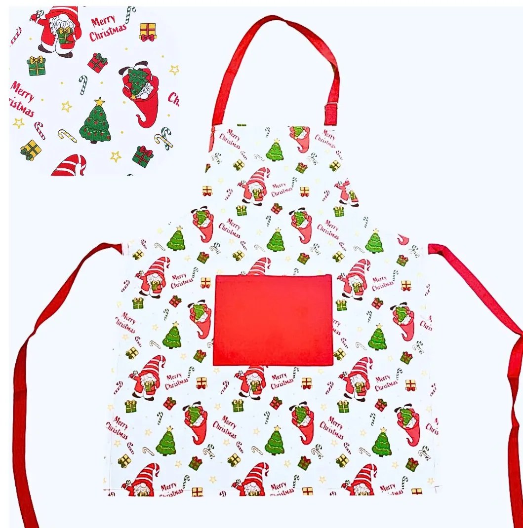 Kuchynská zástera bavlnená Vianočná Merry Christmas TiaHome