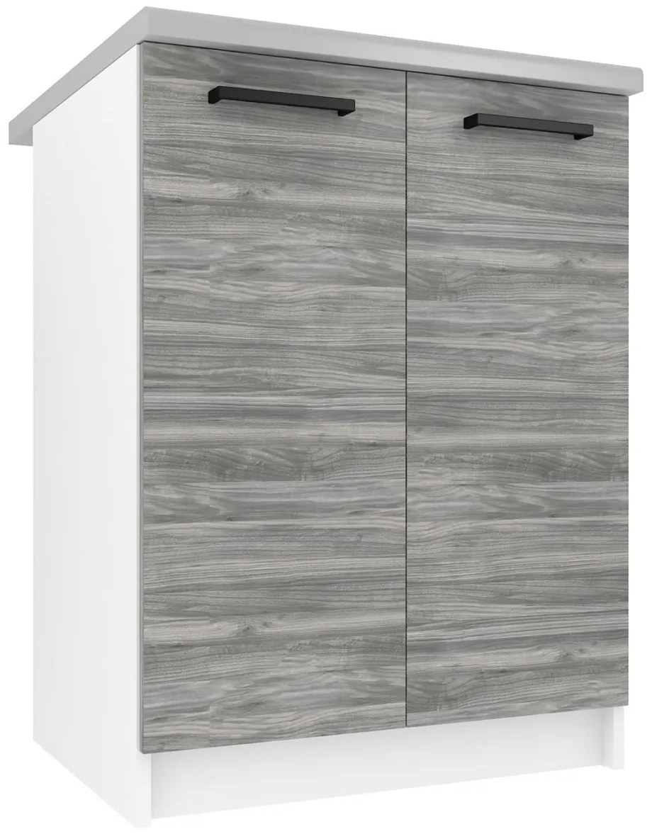 Kuchynská skrinka Belini spodná 60 cm šedý antracit Glamour Wood s pracovnou doskou TOR SD2-60/0/WT/GW/0/B1