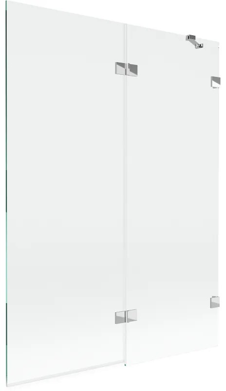 Mexen Lunar, 2-krídlová vaňová zástena pravá 130 x 150 cm, číre sklo, chrómová, 897-130-100-01-00-P