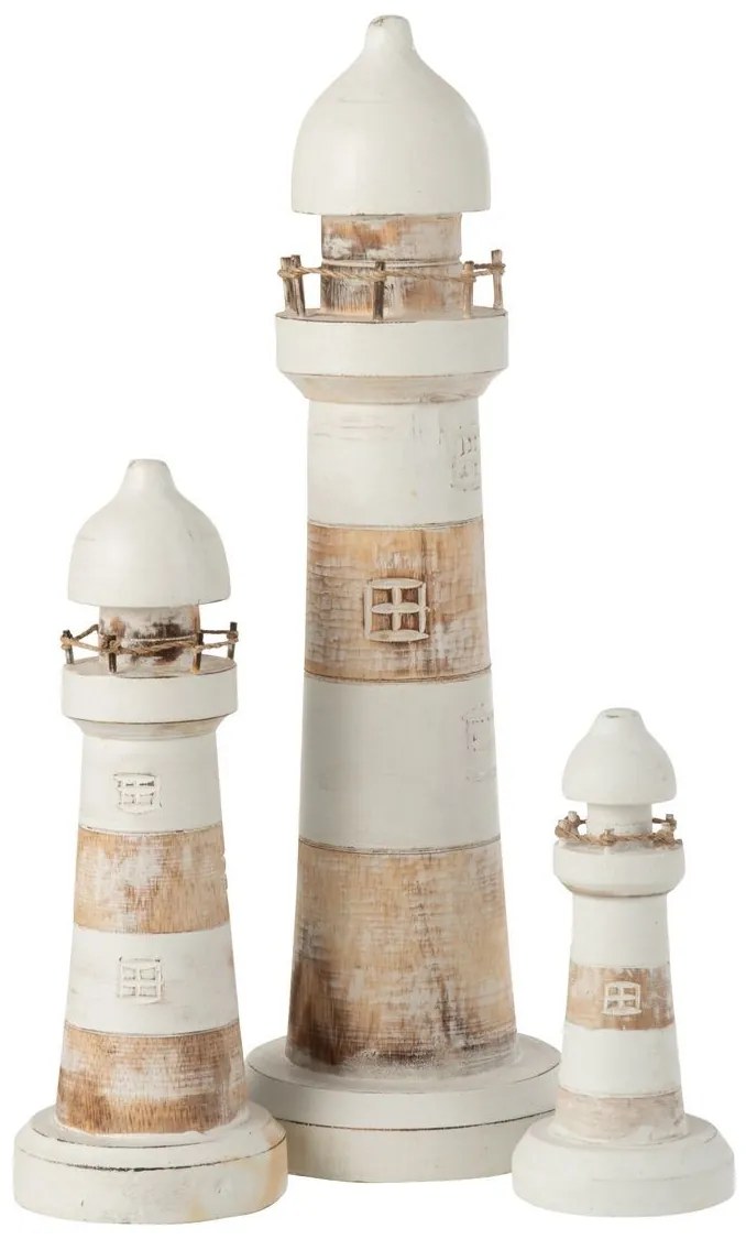 Drevená dekorácia maják Lighthouse Alabasia Wood M - Ø10*25cm