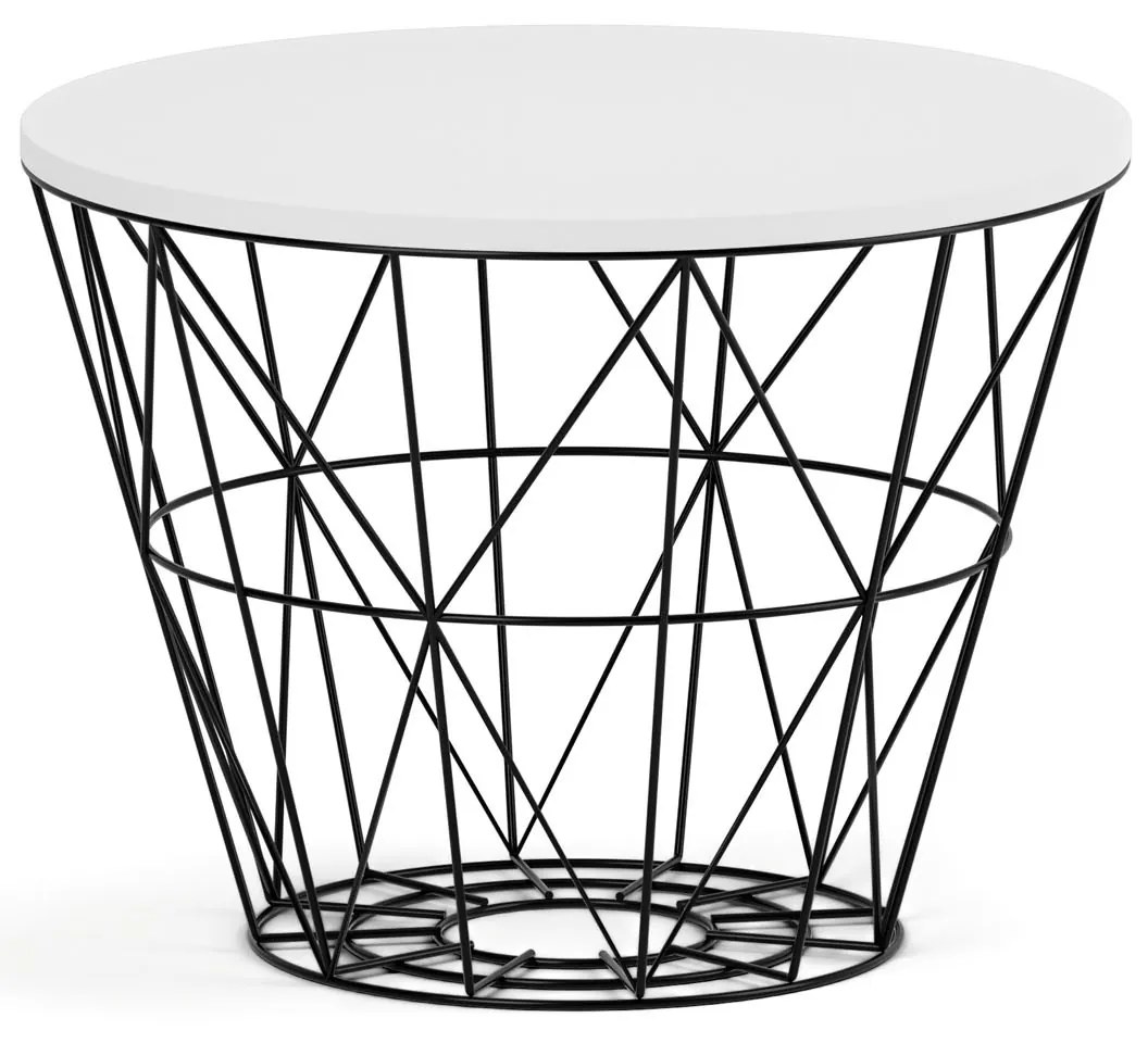 Okrúhly konferenčný stolík STILO, priemer 60 cm, biely