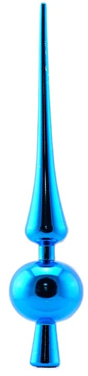 DECOLED Plastový hrot na vrchol stromu 6 × 28 cm, modrý, lesklý