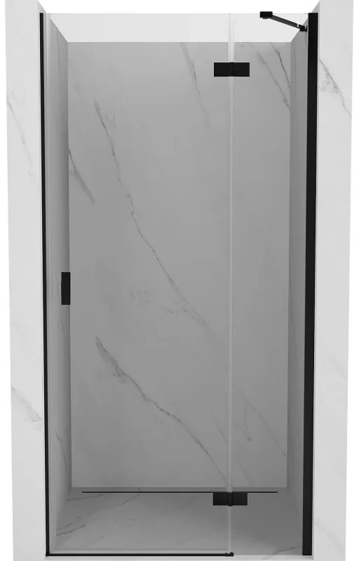 Mexen Mist-H, 1-krídlové sprchové dvere pravé 75 cm, číre sklo, čierny profil, 8A5-075-000-70-00-P