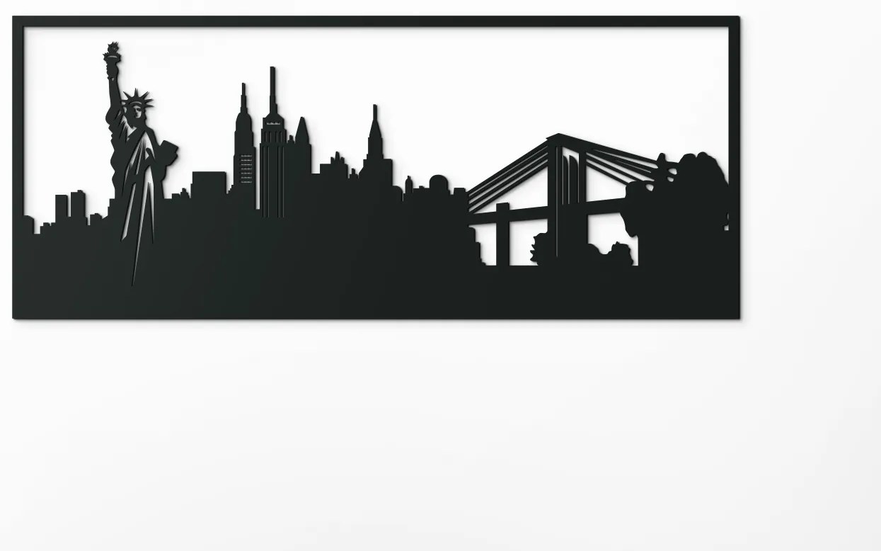 drevko Obraz New York Rozmer obrazu: 37 x 89 cm, Farba dekorácie: Čierna