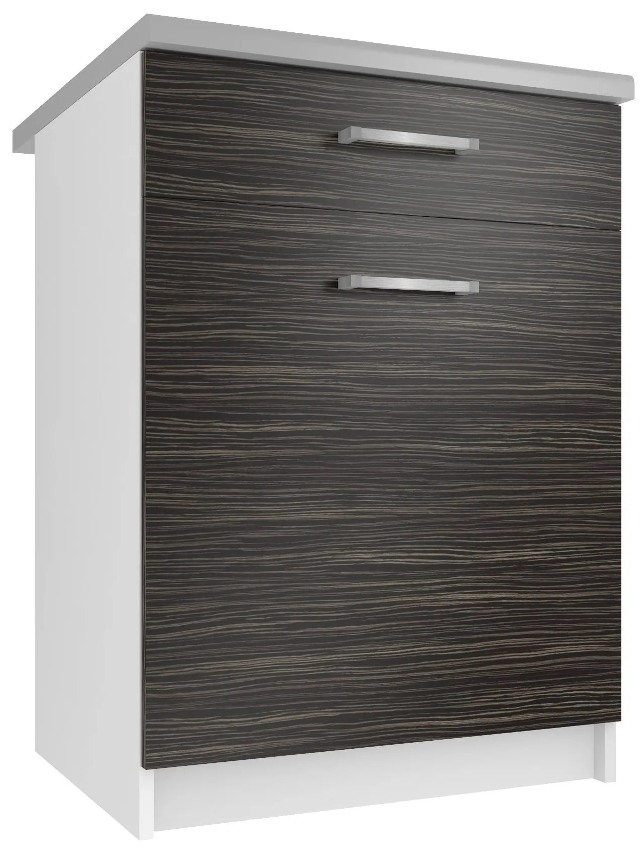 Kuchynská skrinka Belini spodná so zásuvkami 60 cm eben kráľovský s pracovnou doskou TOR SDSZ1-60/0/WT/HK/0/P