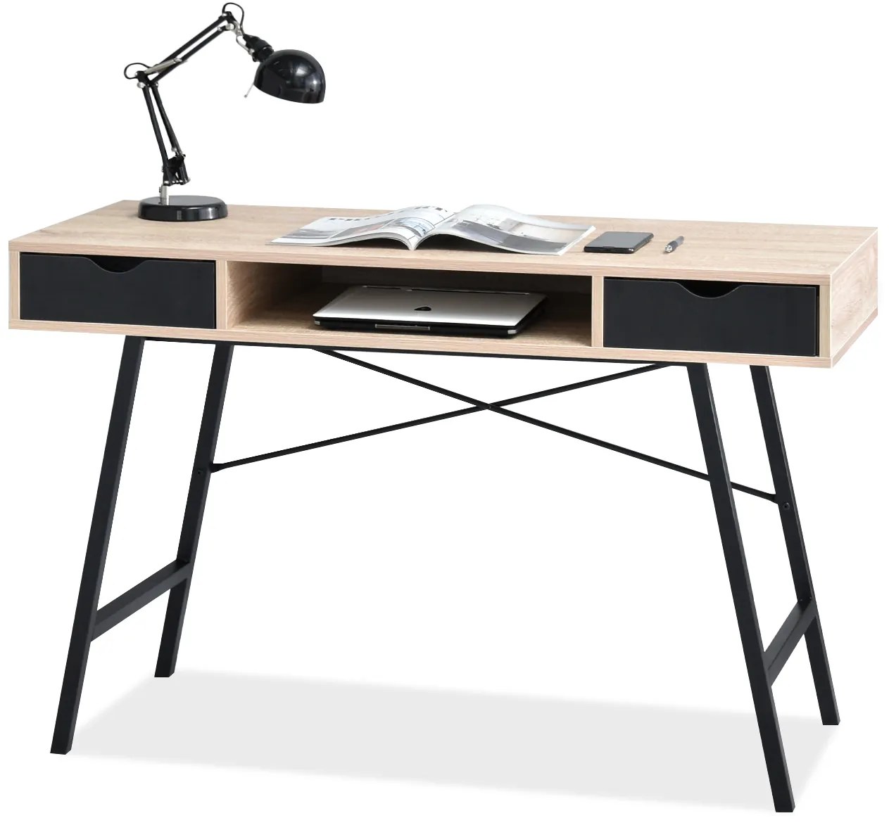 PC stolík Gavon (dub + čierna). Akcia -21%. Vlastná spoľahlivá doprava až k Vám domov. 1109758