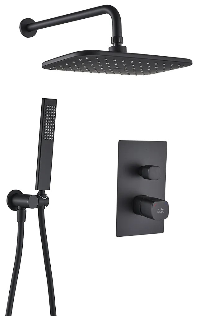 Laveo Tores, sprchová súprava pod omietku, čierna matná, LAV-BVT_701P