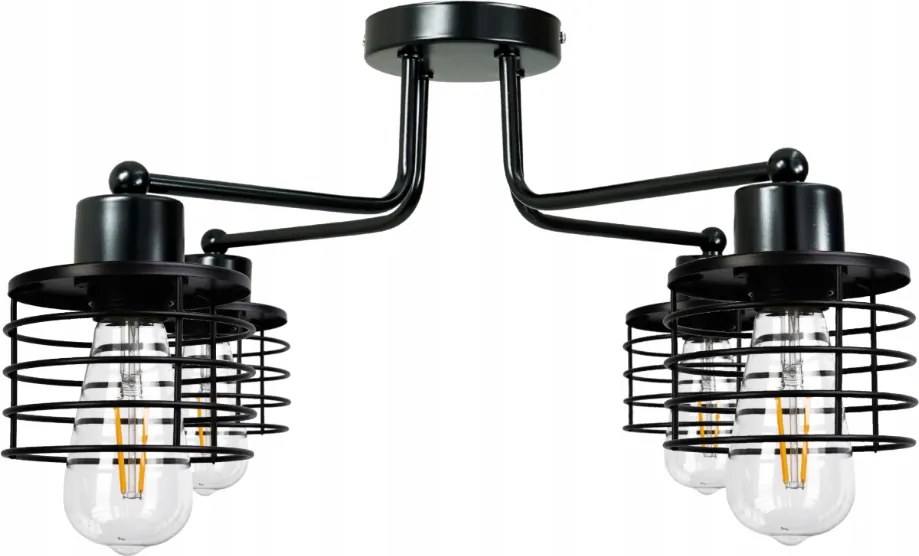 BERGE Závesná lampa DRON 4xE27 - PRUŽINA