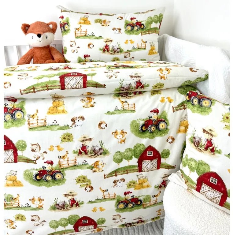 INTERMEDIC SK Farmárik – detské bavlnené obliečky do postieľky 90x130/45x65 cm, 100% bavlna, zips