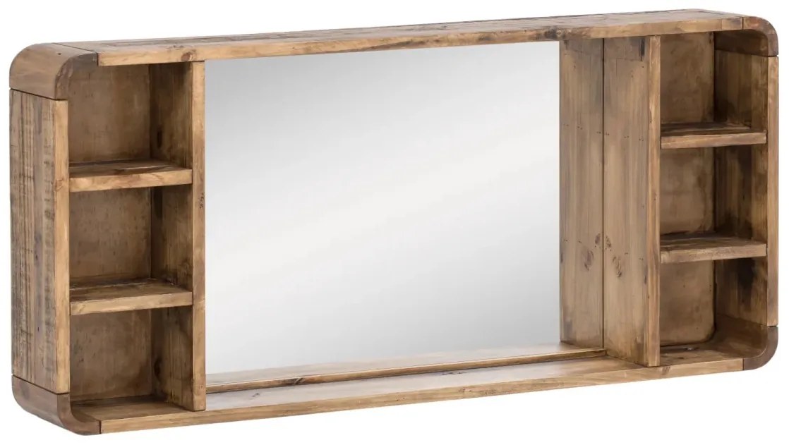 furniture-nabytek.cz - Masívne kúpeľňové zrkadlo Dingle II z recyklovanej borovice, lakované, prírodné – 130×60 cm