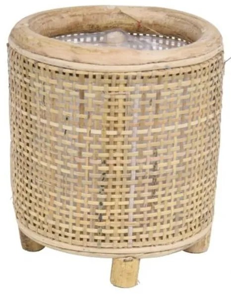 Okrúhly bambusový kvetináč na nožičkách Bamboo - Ø14*16 cm