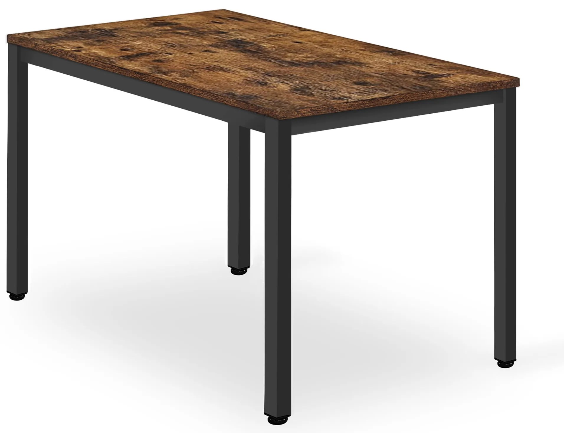 Čierny jedálenský stôl s doskou v dekore rustikálna hnedá TESSA 120x60 cm