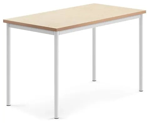 Stôl SONITUS, 1200x700x760 mm, linoleum - béžová, biela