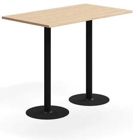 Barový stôl VERTICUS, 1400x800x1100 mm, dub/čierna