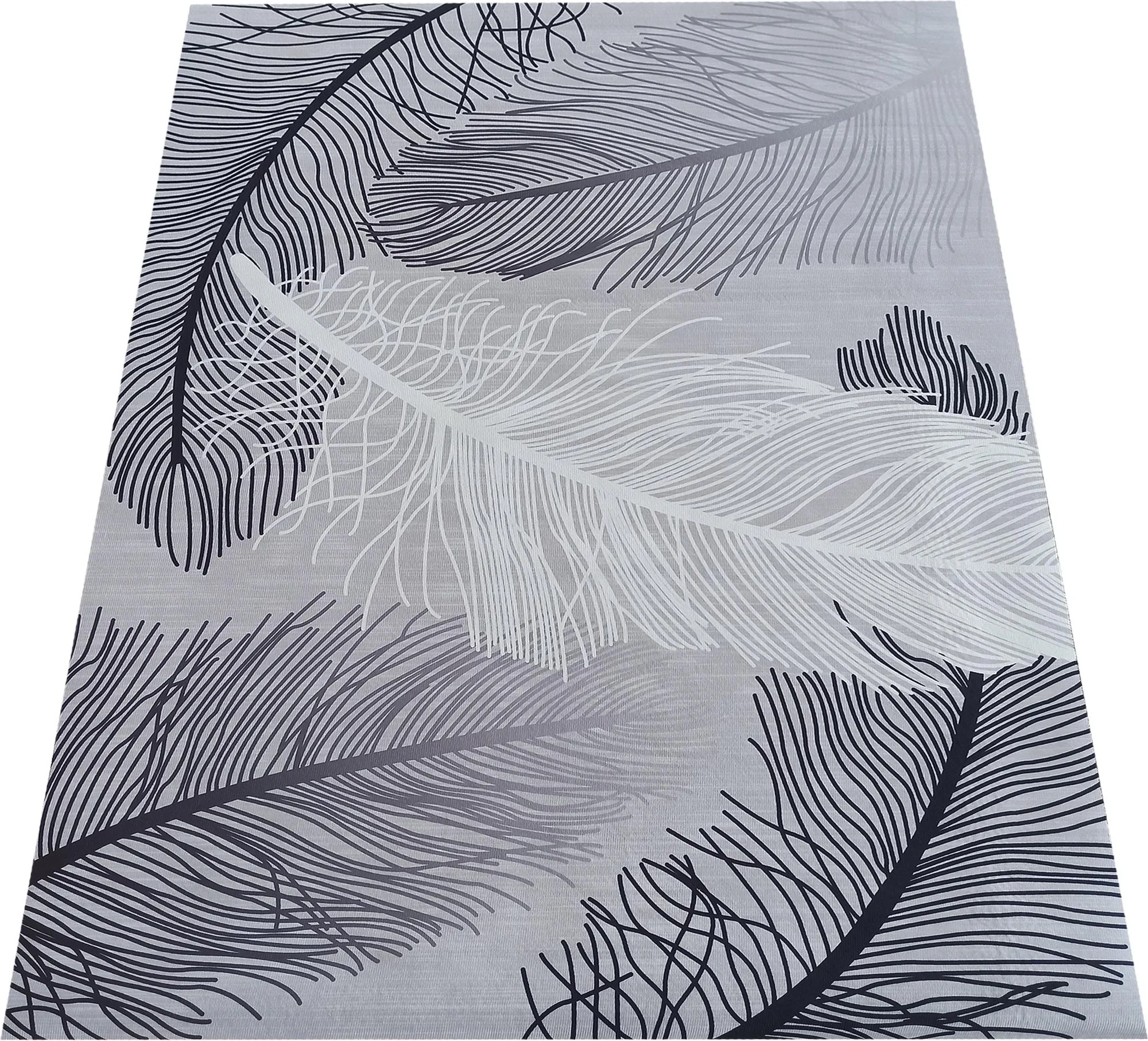 DY Sivý koberec so vzorom pierok Horeca-New 107 Rozmer: 60x100 cm