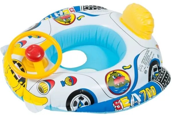 Nafukovacie čln - plávacie auto pre deti s volantom
