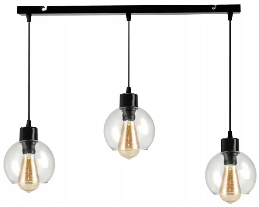 BERGE Nastaviteľné LED stropné svietidlo 3x E27 sklenená guľa