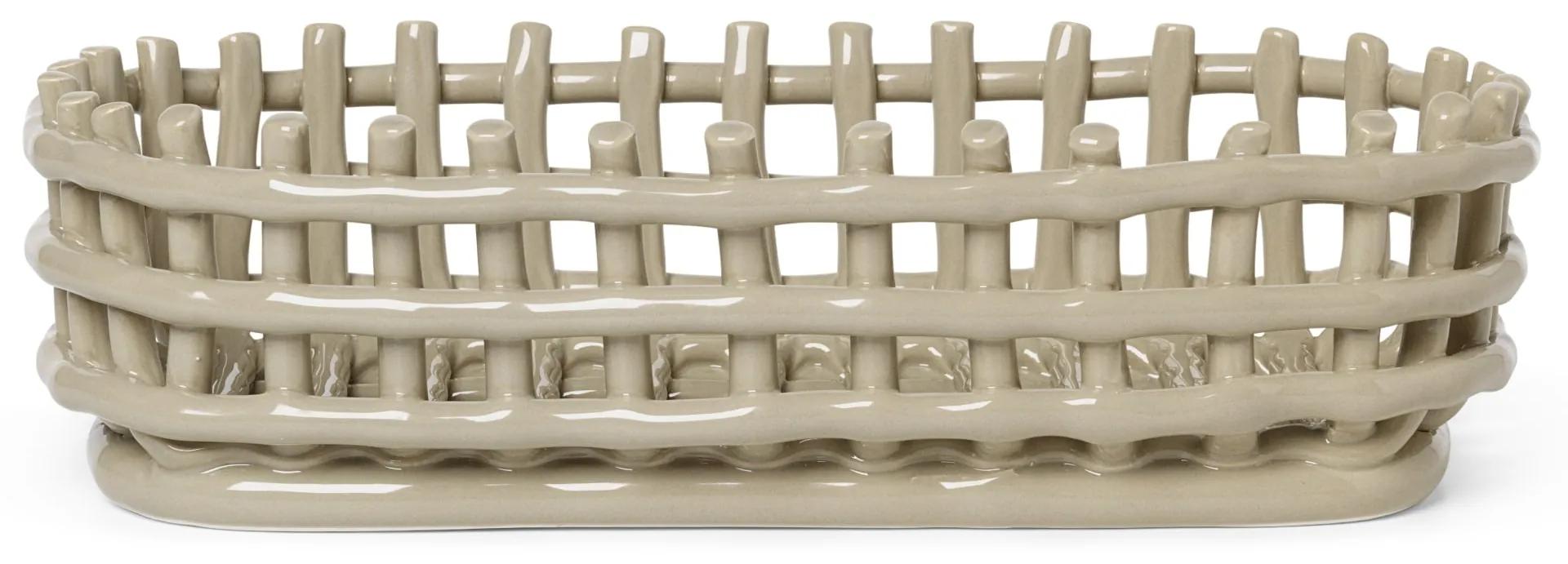 Ferm Living Keramický kôš Oval Cashmere