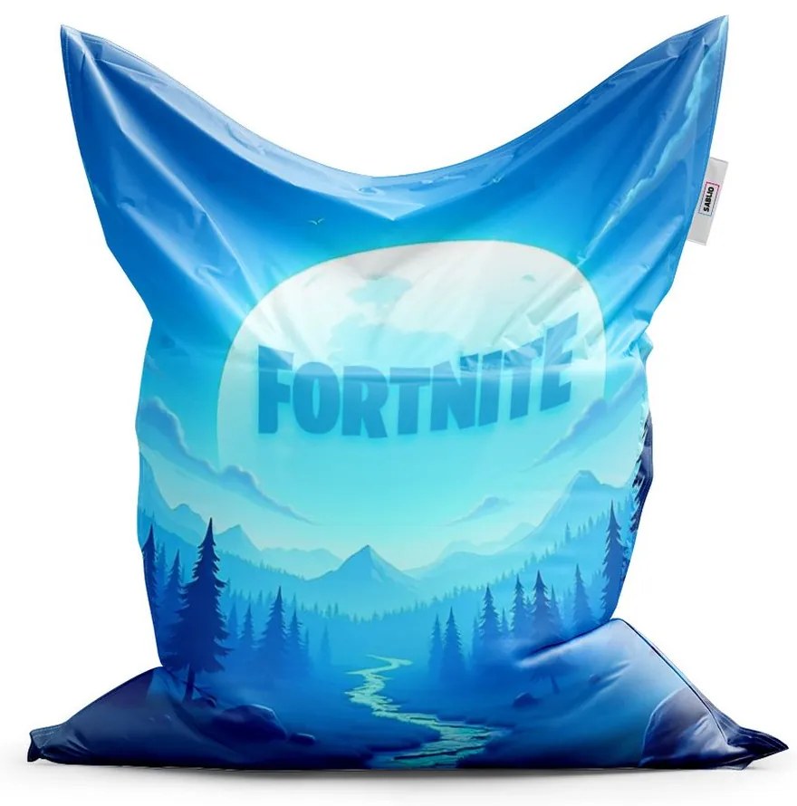 Sedací vak Classic Fortnite modré údolie s mesiacom - detský, modrá