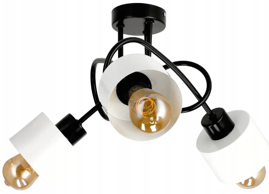 BERGE LED závesná lampa LOFT - 3xE27 - CUBE WHITE