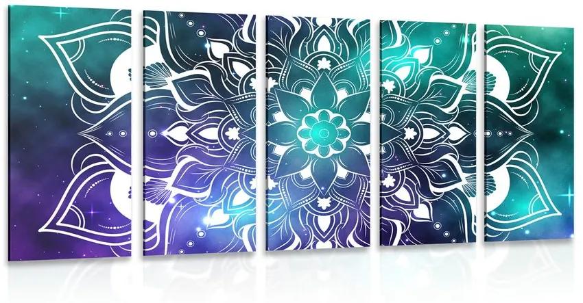 5-dielny obraz moderná Mandala s orientálnym vzorom
