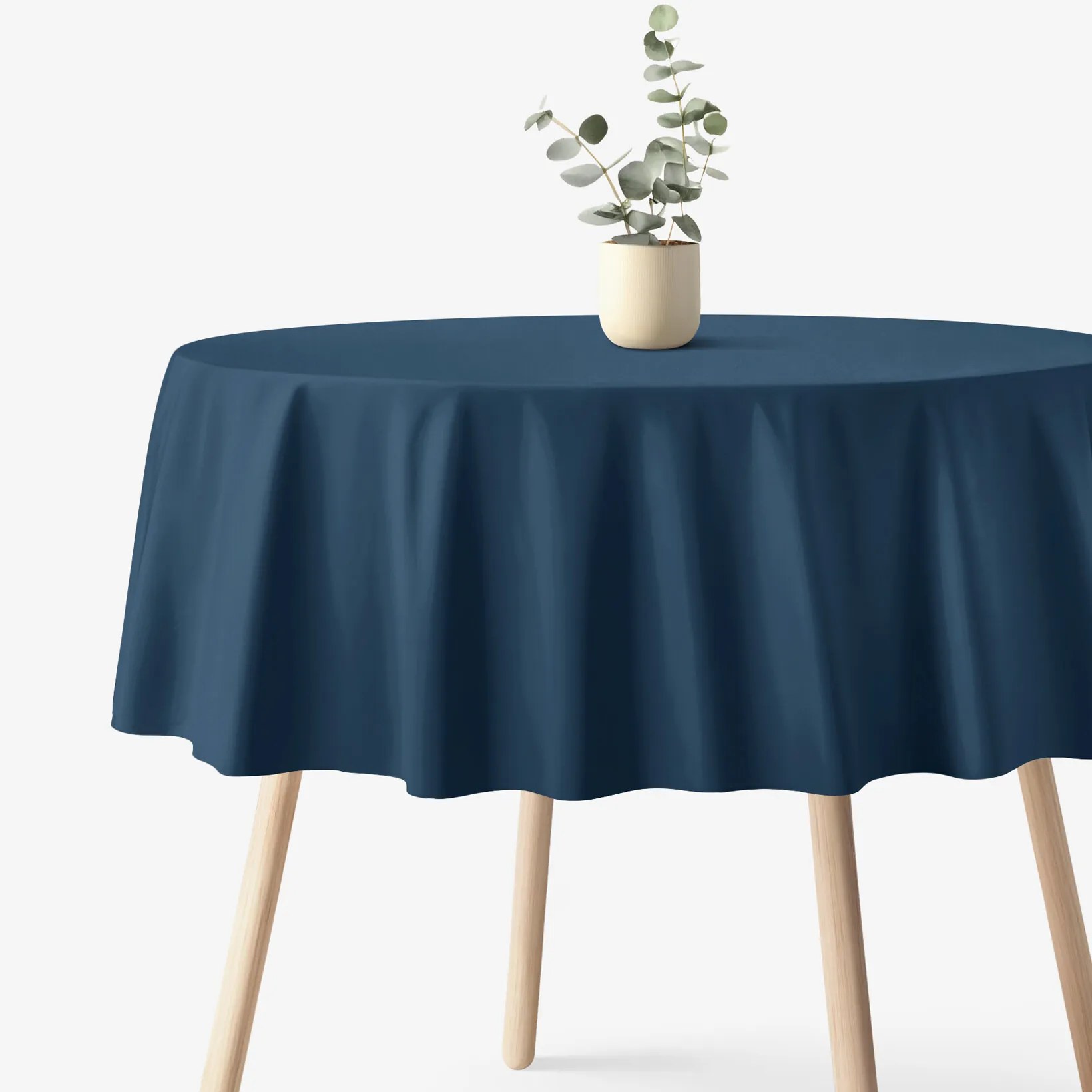 Goldea okrúhly obrus 100% bavlnené plátno - námornícky modrý Ø 100 cm
