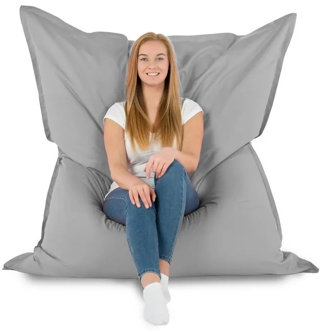 XXL vankúš na sedenie – interiérový aj záhradný, vodeodolný Farba: 20.Sv.sivý